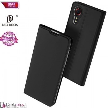 Dux Ducis dirbtinės odos atverčiamas dėklas - juodas (telefonui Samsung Xcover 5)